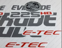 Evinrude 225HP E-tec HO 2011-2014 White Cowl Outboard Decal Kit Evinrude 225HP E-tec HO 2011-2014 White Cowl Outboard Decal Kit